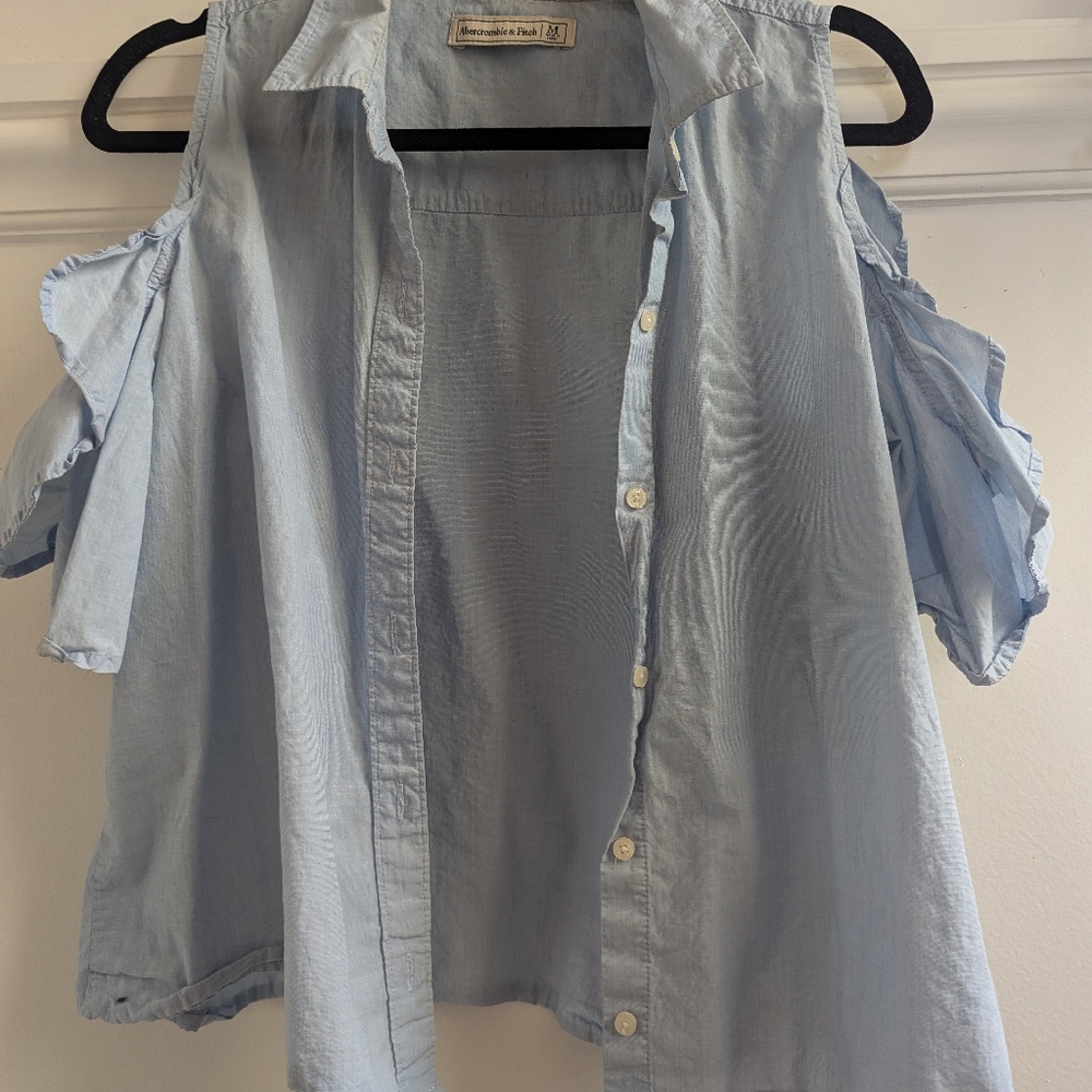 Off shoulder button down shirt